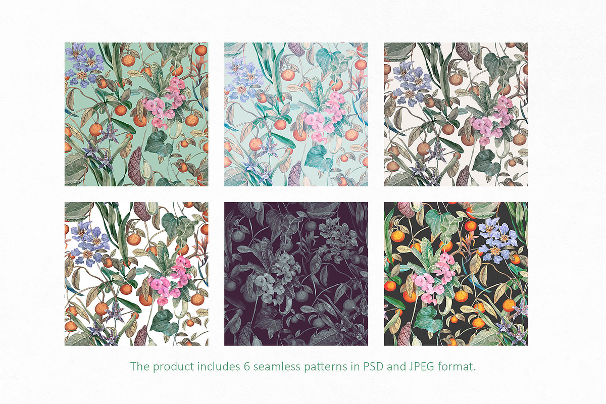 Azura. Tropical pattern, a Pattern Graphic by emeraldthue (Photo 2 of 6)
