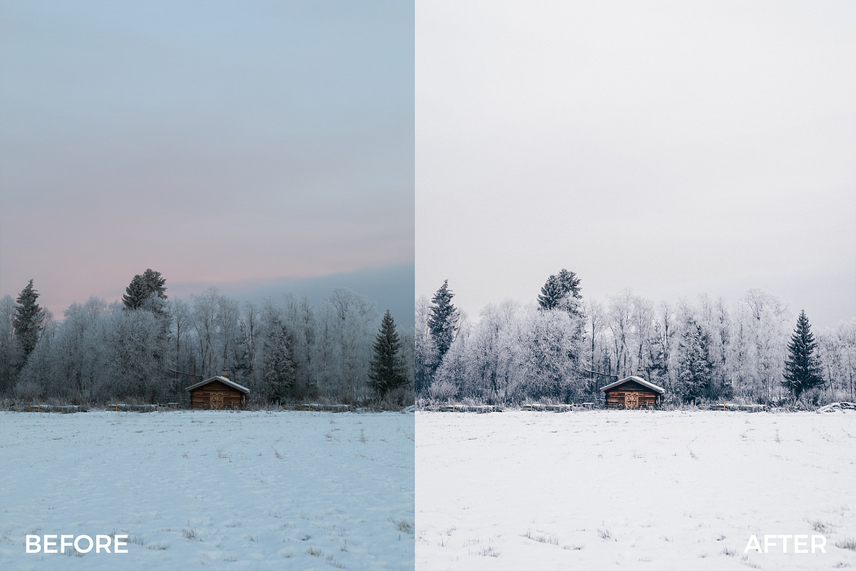 Festive Winter Preset Bundle, an Action Add-On by in between details (Photo 2 of 17)