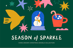 Season of Sparkle, Christmas Doodles, a Decorative Illustration by Marish