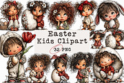 Easter Kids Clipart, an Illustration by Libby Wishes (Thumbnail 1 of 6)