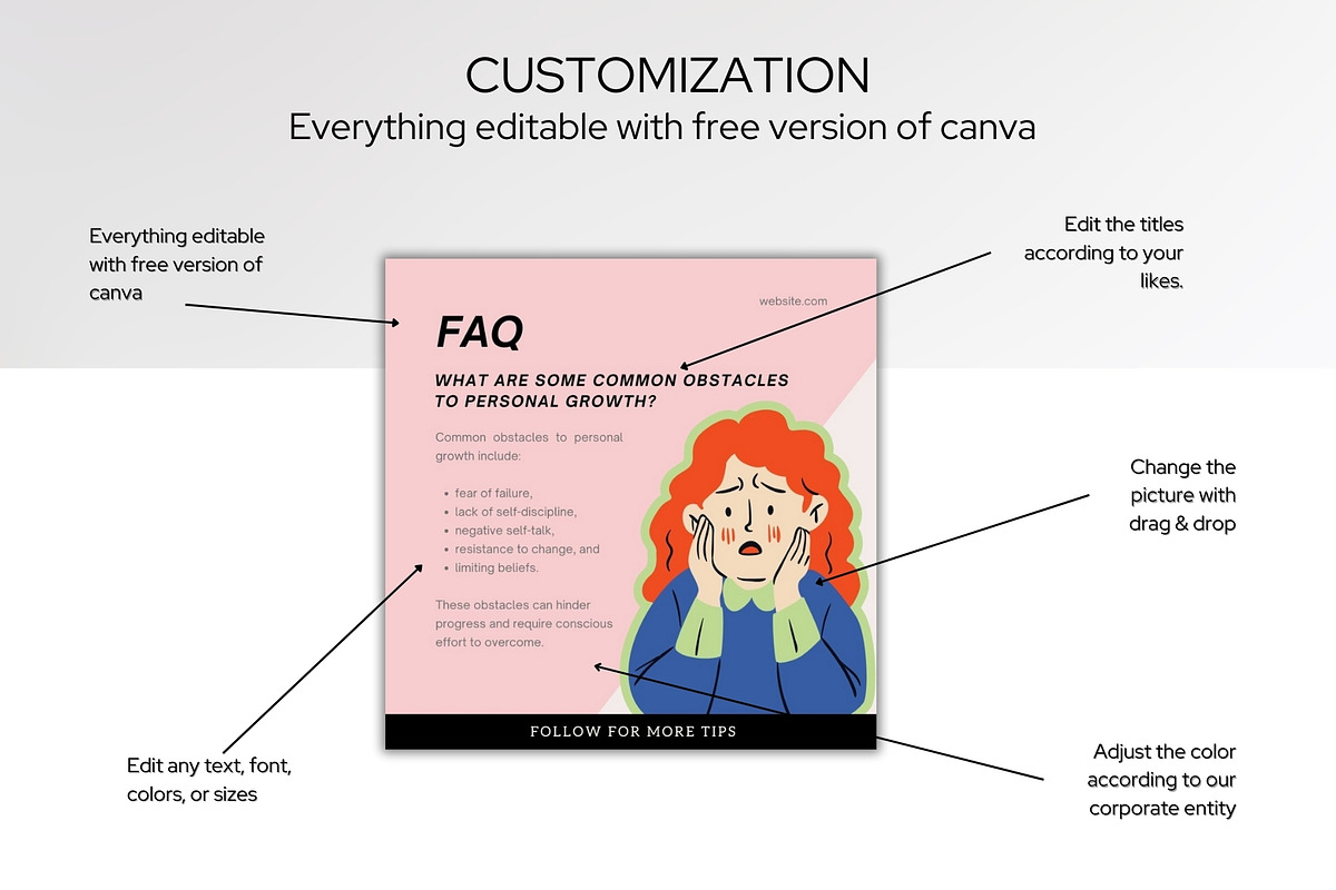 Personal Growth Canva IG Templates, a Templates & Theme by Digital Template Cart (Photo 6 of 8)