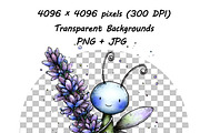 Whimsical Butterfly Clipart Set, an Animal Illustration by one-touch (Thumbnail 19 of 20)