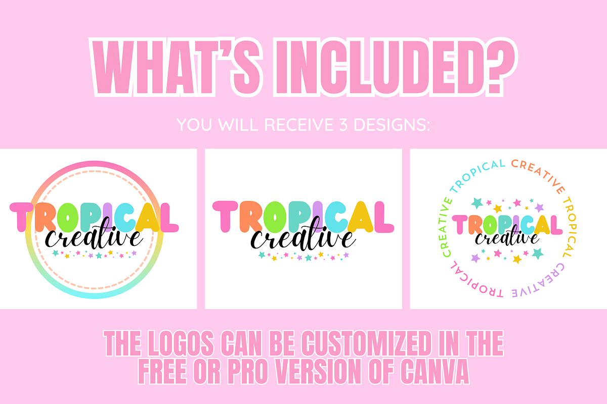 Colorful Logo Template - 3 Versions, a Branding & Logo Template by SunshineStudioBoutique (Photo 2 of 10)