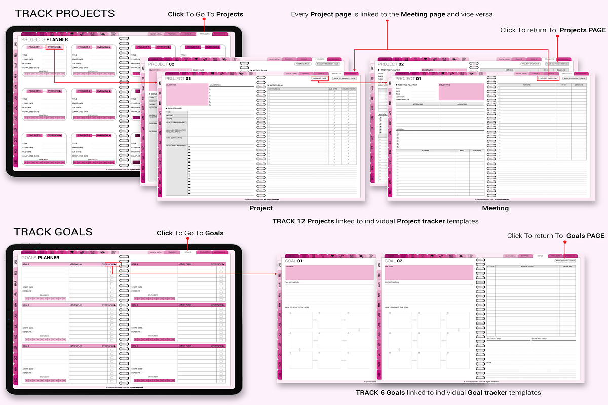 Digital Planner 2025 2026 & Undated, a Templates & Theme by Plamarplanners (Photo 9 of 11)