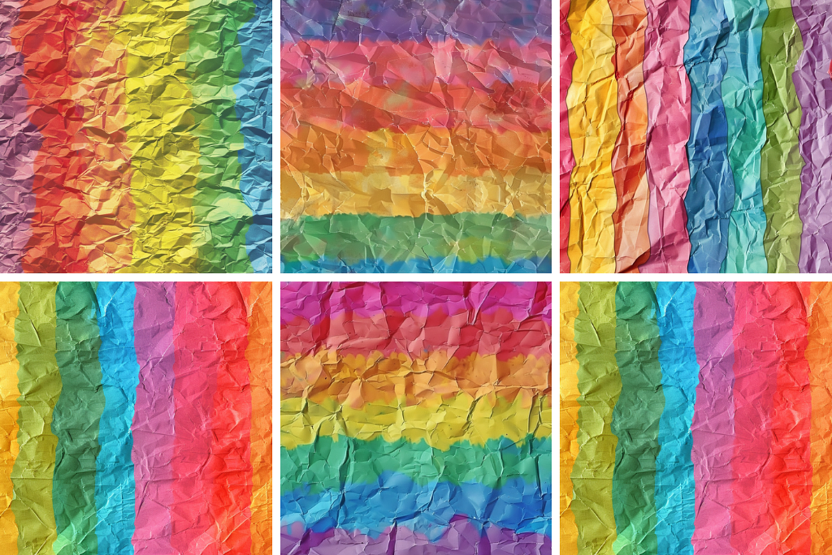Rainbow Shabby Paper Patterns, a Pattern Graphic by PrintablesByFranklyn (Photo 4 of 4)