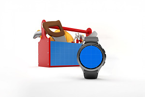 Watch 4 Labor Day Mockup, a Wearable Device Mockup by Qaleb Studio