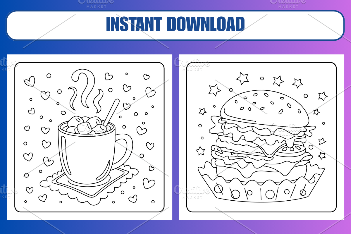 Food,Drinks & Sweets Coloring Pages, a Food Illustration by Coco Bloom (Photo 3 of 3)