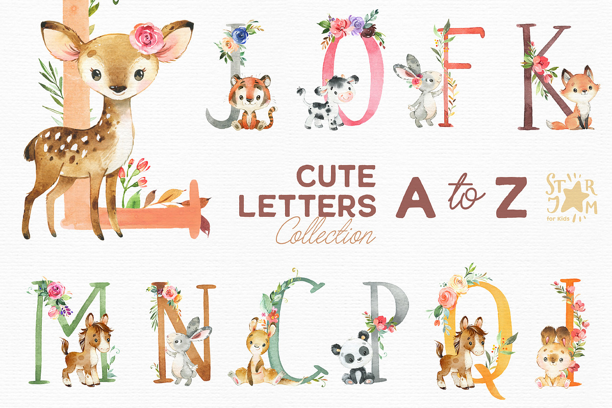 Cute Letters Collection, an Illustration by StarJam (Photo 1 of 7)