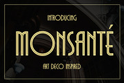 Monsante - Modern Art Deco, a Font by Arterfak Project (Thumbnail 1 of 13)