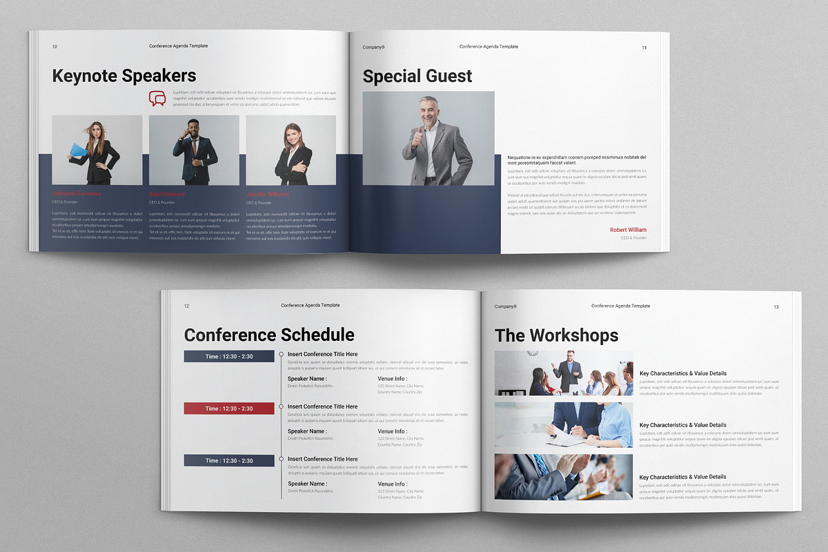 Conference Agenda Template Landscape, a Brochure Template by E-Type (Photo 5 of 7)
