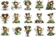 Christmas Whimsical Fairy Clipart, an Illustration by Designking (Thumbnail 2 of 5)