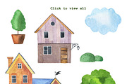 Country house set, an Illustration by Watercolor & sketches (Thumbnail 5 of 7)