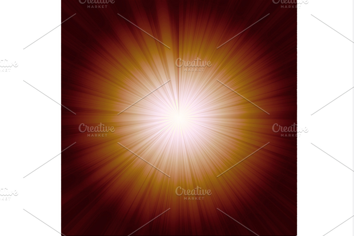 Sunburst On Orange Background