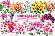 Bougainvillea Flower Clipart Bundle, an Illustration by Designworld (Thumbnail 1 of 5)