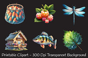 Nordic Summer Element Clipart, an Illustration by RobertsArt (Thumbnail 2 of 7)