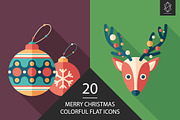 Merry Christmas flat square icon set, an Icon by Yury Velikanov (Thumbnail 1 of 3)