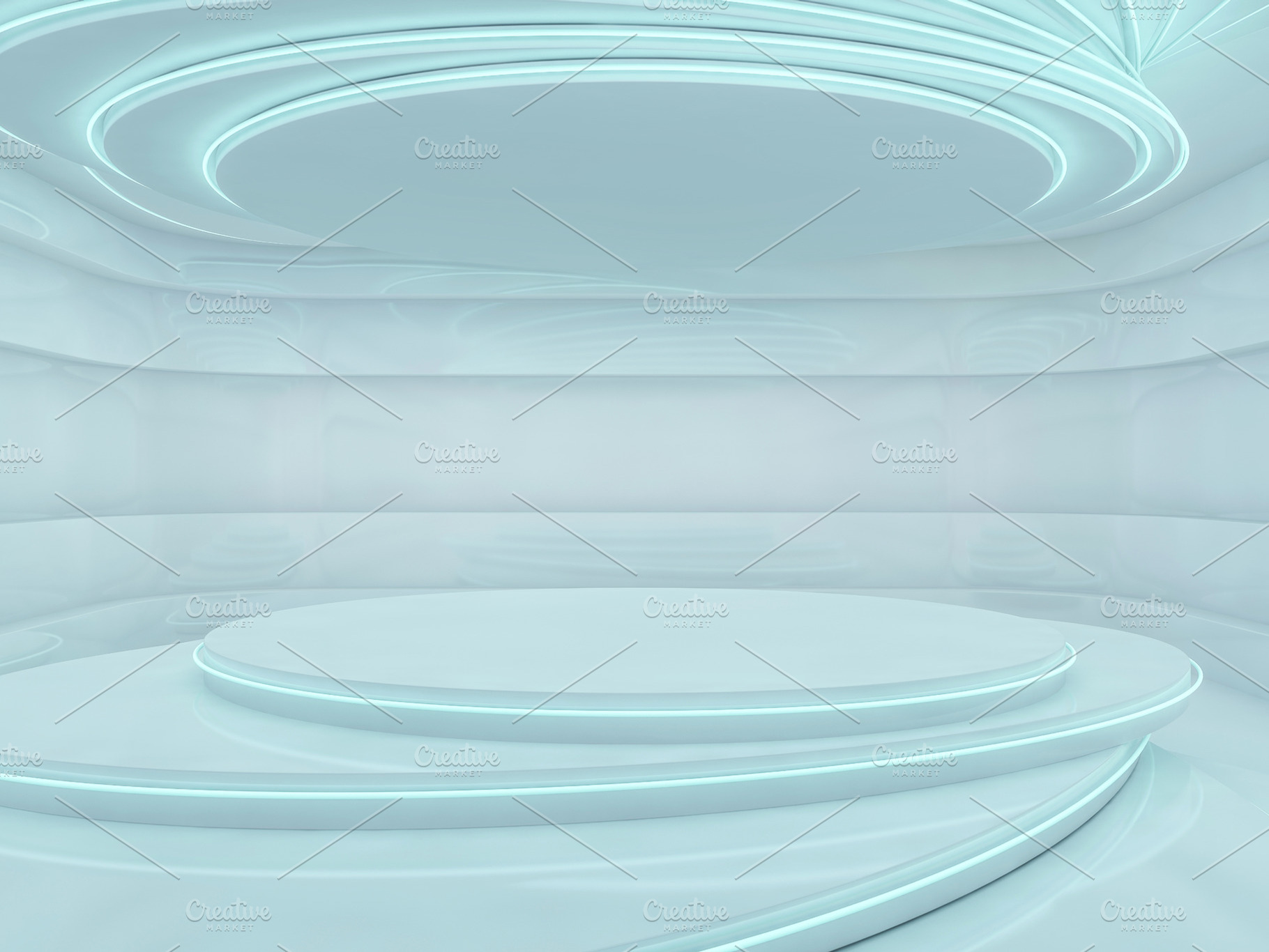 Abstract blue modern architecture containing blue, interior, and background, an Architecture Photo by 3D Graphics Shop