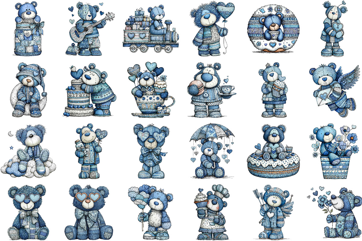 Christmas Winter Blue Snowman Clipar, an Illustration by Sublimation Artist (Photo 2 of 6)