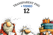 12 Santa Clipart, a Decorative Illustration by Pati Charm Studio (Thumbnail 1 of 8)