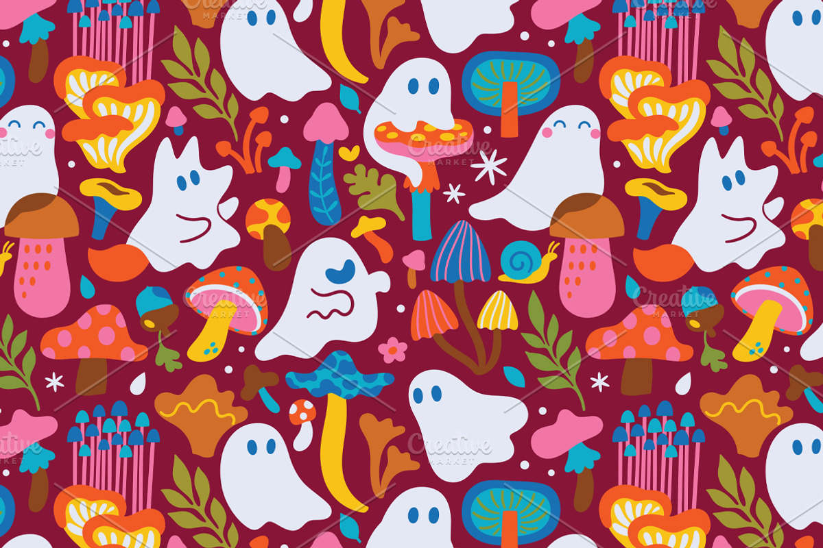 Ghosts in the Mushroom Woods, a Pattern Graphic by PenguinHouse (Photo 2 of 11)