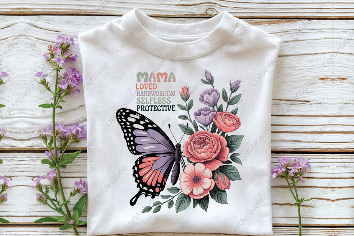 Mama Floral Butterfly PNG, an Illustration by CraftArtStudio (Photo 2 of 4)