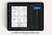50 Gingerbread Man Procreate Stamps, a Brush Add-On by Procreate Sale (Thumbnail 2 of 6)