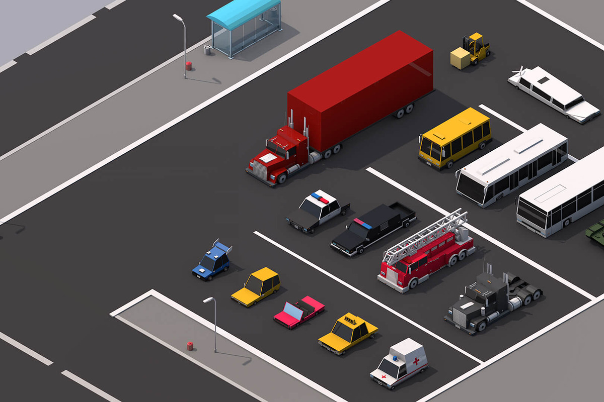 Low Poly Megapolis City Pack 1, an Architecture 3D Model by Anton Moek (Photo 12 of 13)
