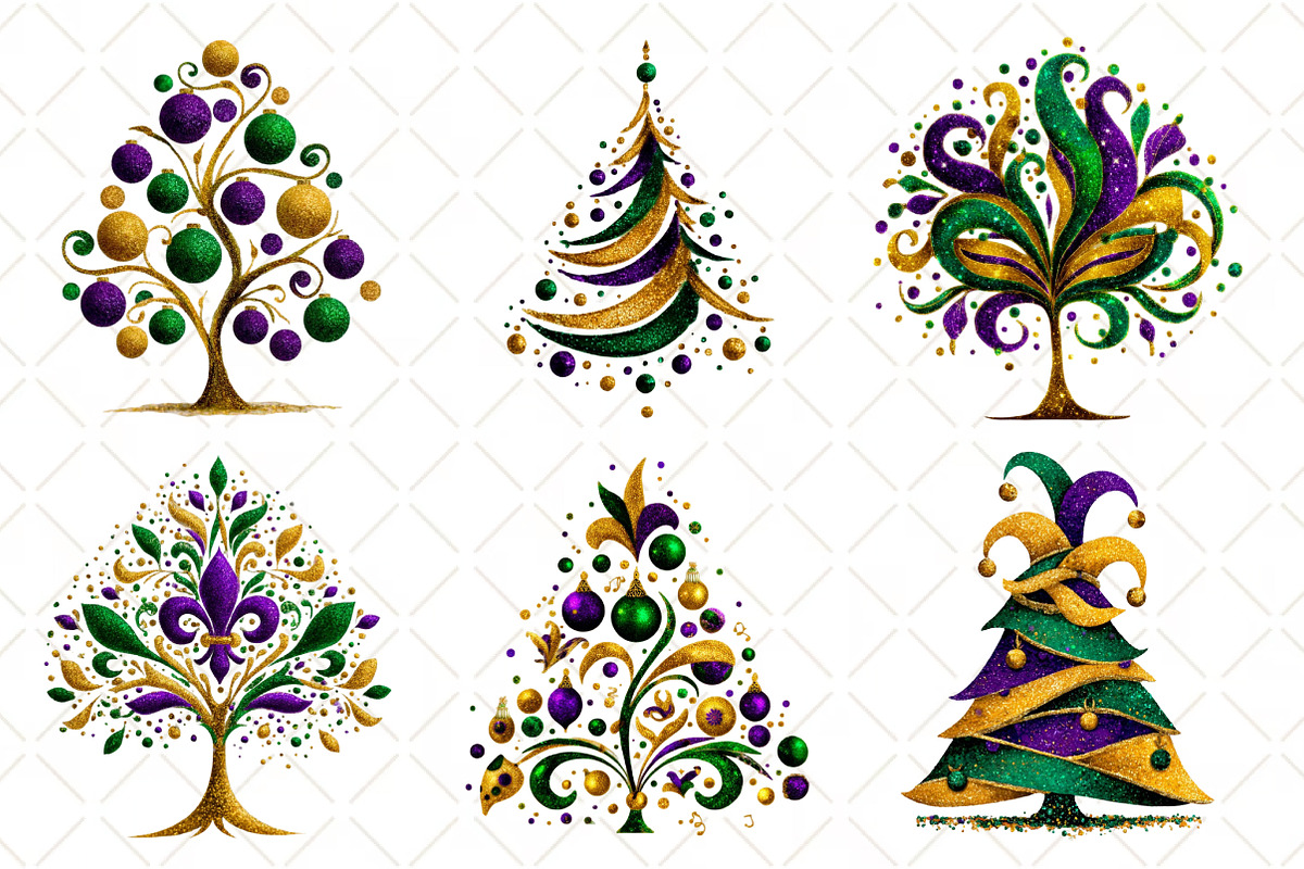 Mardi Gras Tree Clipart, an Illustration by Black Bird Studio (Photo 5 of 7)