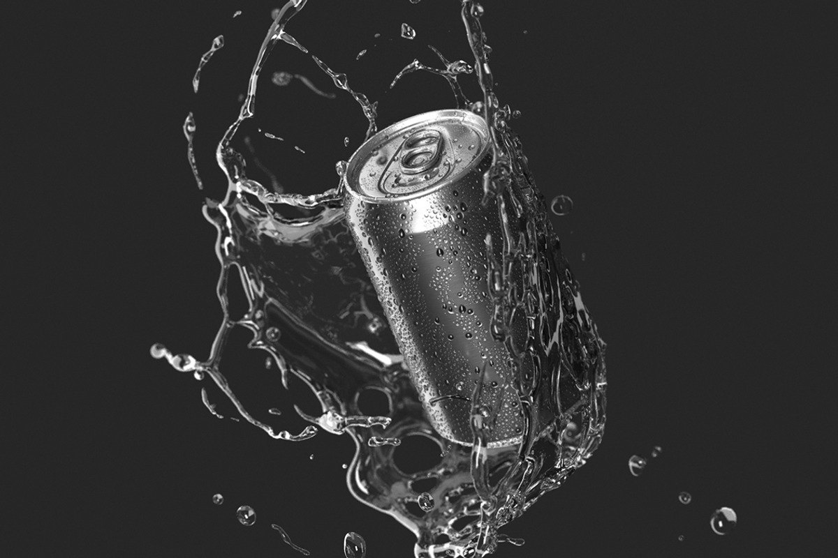 Black 330ml Can With Splash 3D Model, an Object 3D Model by rebrandy (Photo 3 of 7)