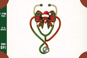 Stethoscope Christmas Nurse Png, an Illustration by SinaCreation