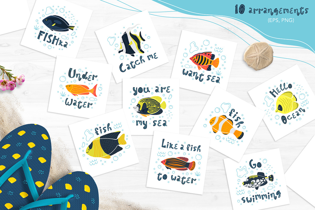 Sea world fish vector clipart, an Animal Illustration by Brandianna (Photo 4 of 8)
