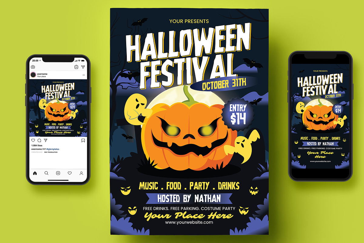 Halloween Party Flyer, a Flyer Template by Creativestoree (Photo 4 of 5)