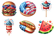 Patriotic Party Foods Clipart, an Illustration by Watercolor design (Thumbnail 4 of 4)