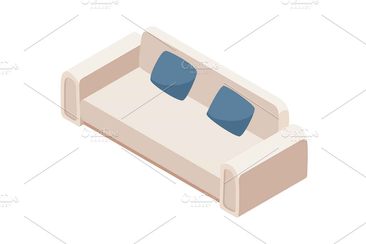 Isometric interior furniture, icon, an Object Illustration by the8monkey