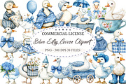 Watercolor Blue Silly Goose Clipart, a Seasonal Illustration by designcity5 (Thumbnail 1 of 5)