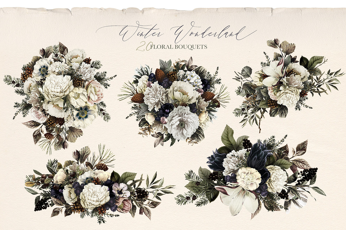 Winter Wonderland Floral Bouquets, an Illustration by Eclectic Anthology (Photo 2 of 10)