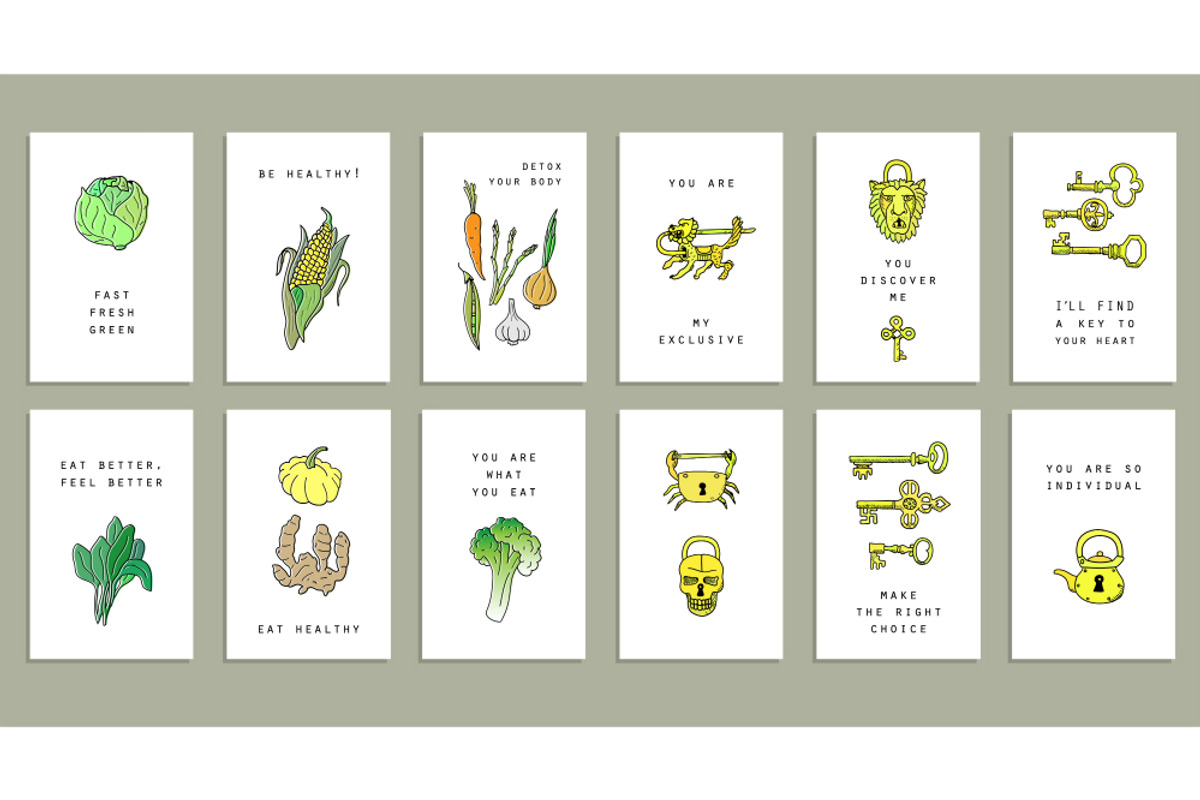 Set of funny cards, a Card Template by WINS Doodle shop (Photo 4 of 5)