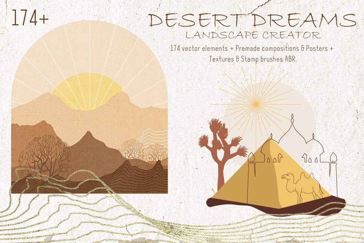 Desert - Boho Landscape Creator, an Animal Illustration by KomannaArt (Photo 1 of 10)