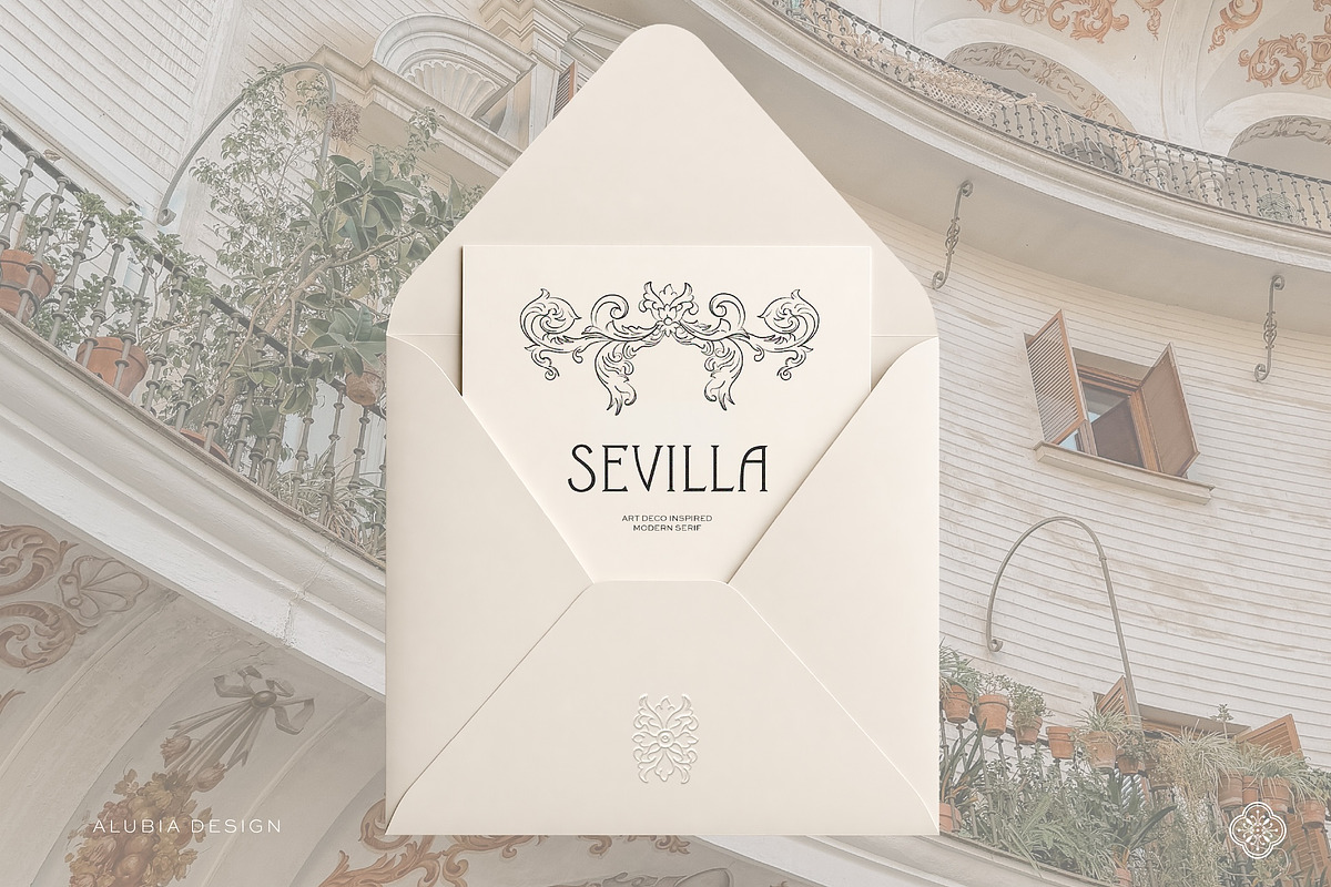 Sevilla - Art Deco Serif, a Serif Font by Alubia design (Photo 4 of 12)