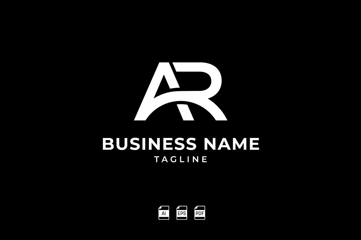 Thick Letters AR Monogram Logo, a Templates & Theme by megmccombsdesign
