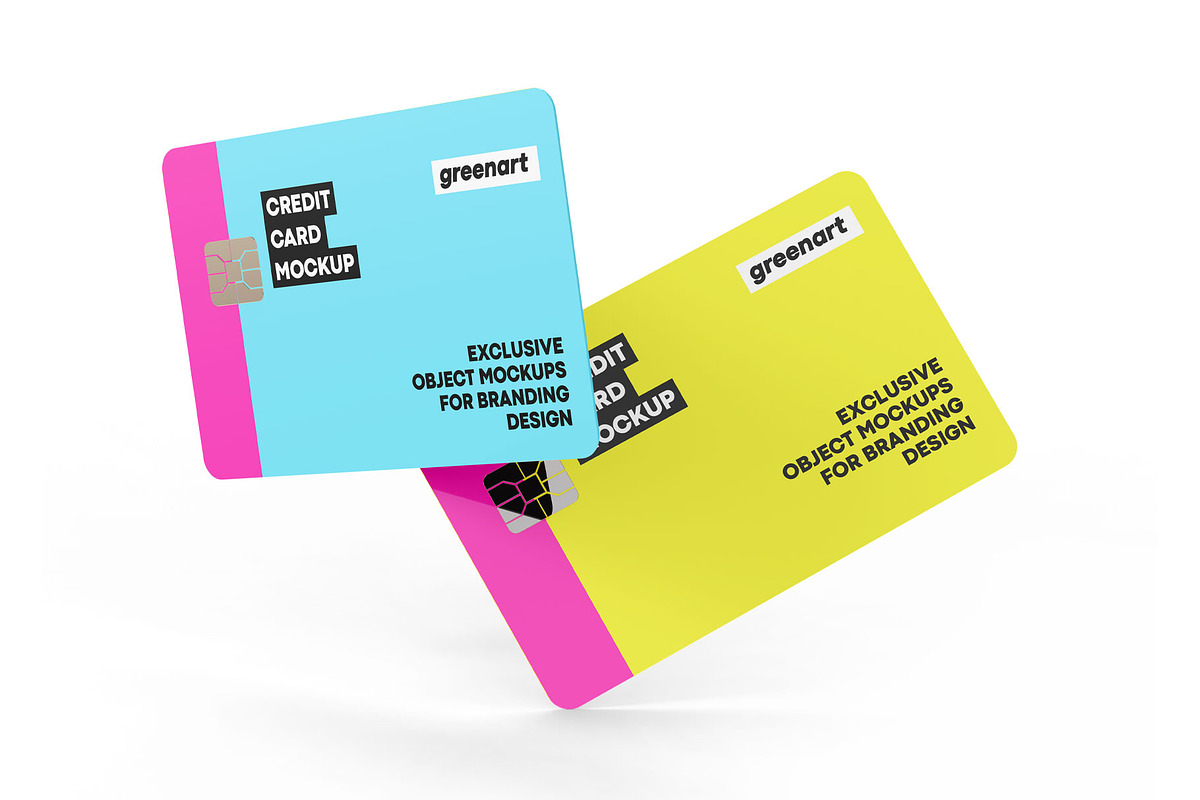 Two Credit Cards Mockup, an Advertising Mockup by Green Art (Photo 1 of 7)