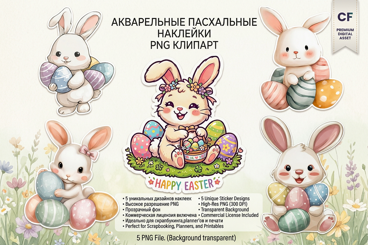 Easter Bunny PNG for Sublimation, an Illustration by VetalStock (Photo 1 of 4)