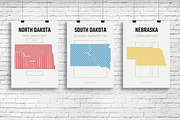U.S. State Maps Line Art Poster set1, an Illustration by MaximGertsen (Thumbnail 5 of 7)