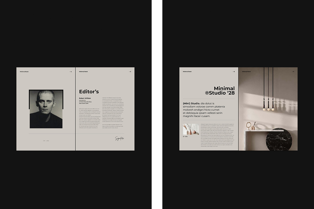 Minimal Editorial Book Layout -Canva, a Magazine Template by TemplateFolio-Shop (Photo 5 of 24)