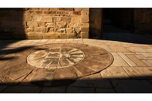 shadow sun dial ai generated, an Architecture Photo by pikepicture