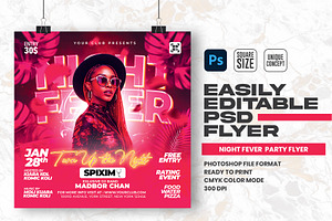 Night Fever Party Flyer Design, a Flyer Template by Shajib Shikder