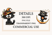 Whimsical Black Halloween Cat, a Seasonal Illustration by Designworld (Thumbnail 4 of 9)