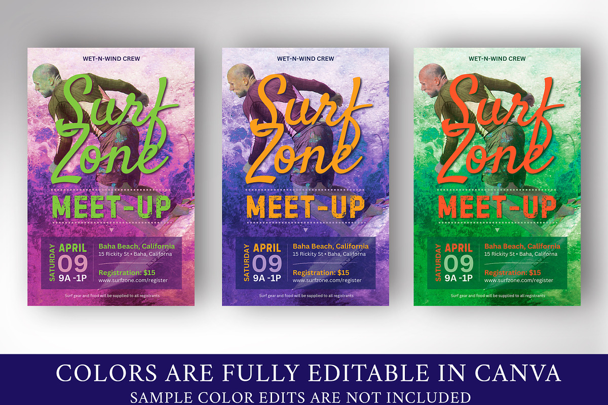 Surf Meet-Up Flyer Template preview 3