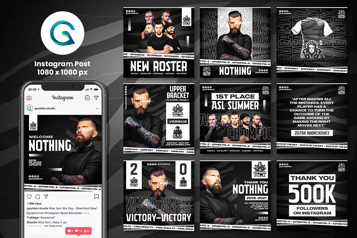 E-Sports Social Media Pack, a Social Media Template by Geelator Studio (Photo 2 of 5)