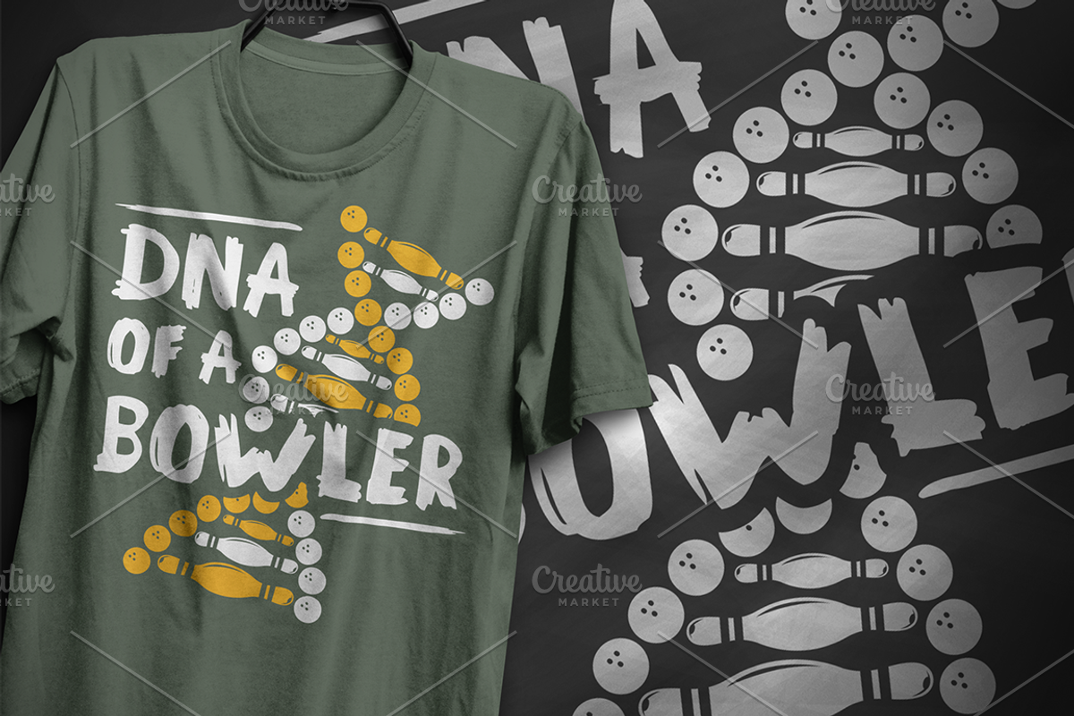 DNA of a bowler #2 - T-Shirt Design, an Illustration by artnook (Photo 4 of 6)